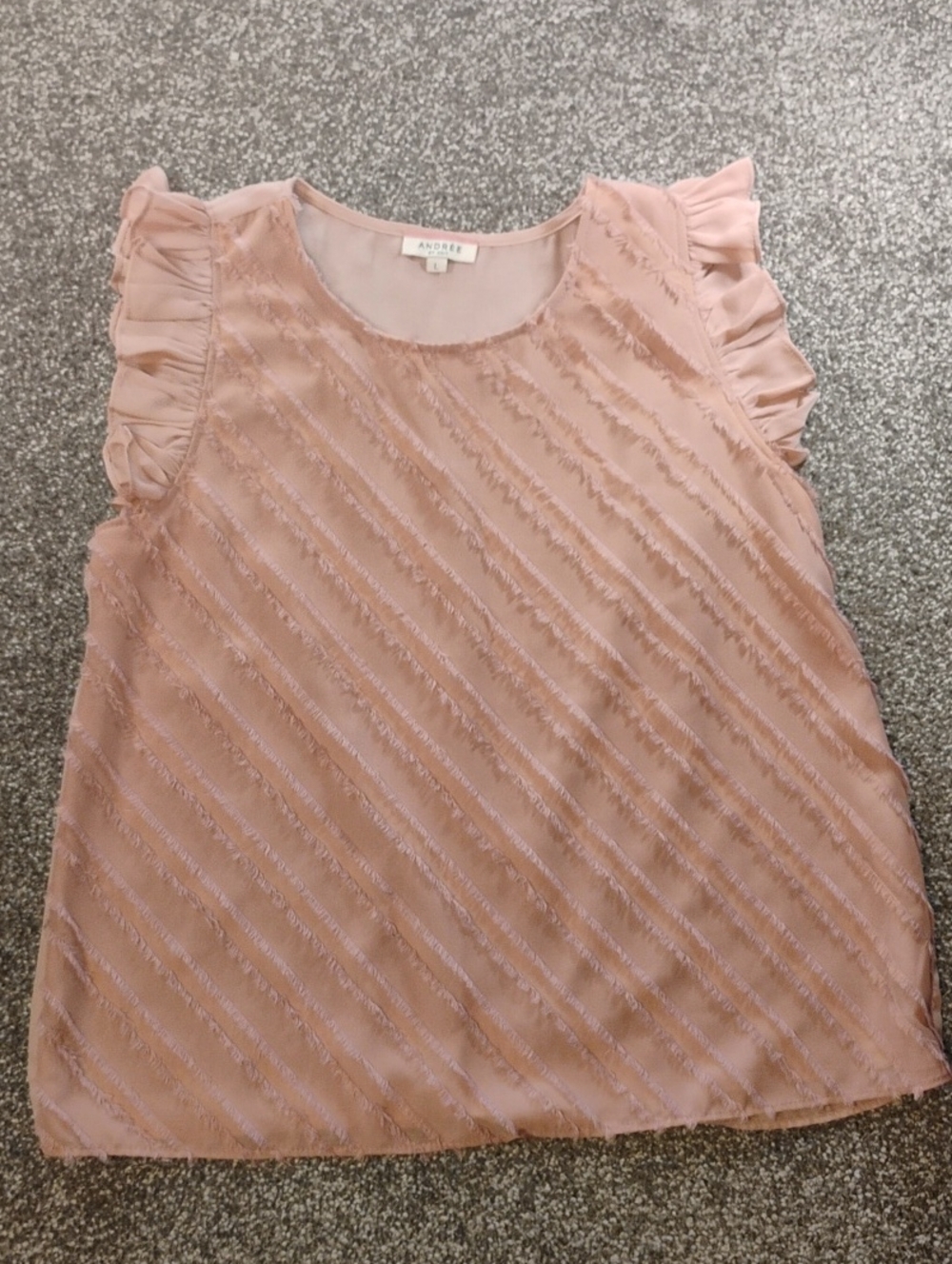 Andree Blush Pink Ruffle Sleeve Textured Camisole
